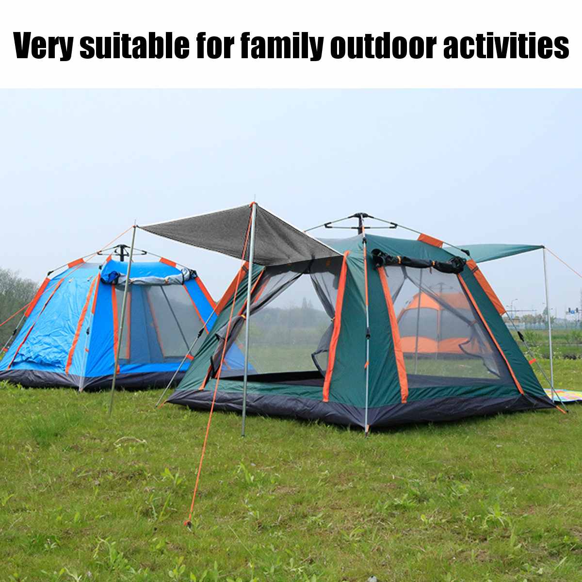Cheap Goat Tents 6 7 People Large Tent Quick Setup Family Tent Outdoor Camping tent foldable folding tents two layer backpack tents sunshade Tents 